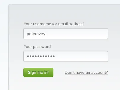 Login Rebound login ui peter peter avey peteravey.com