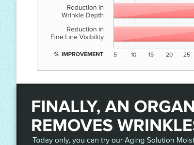 Wrinkle Depth Chart chart cosmetic css3 landing page layout mock up wrinkle