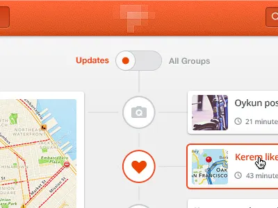 Toggle avatar circle location notification photo thumbnail timeline toggle web web design web ui webdesign website