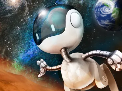 A.R.I.S. Robot Illustration blueprint desktop earth illustration mars robot space wallpaper