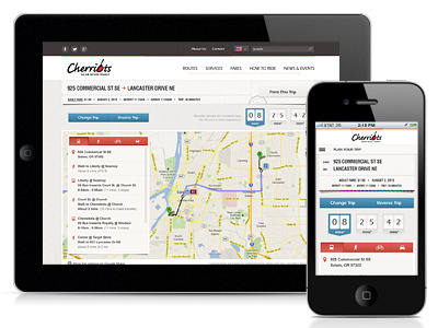 Trip Planner bus google iphone map mobile public transit responsive route stamp ticket toggle trip planner