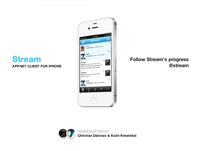 Stream Landing Site app.net appdotnet blue iphone stream white