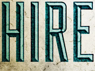 Hire us! call to action duke grunge hire us studio ace of spade textured worn