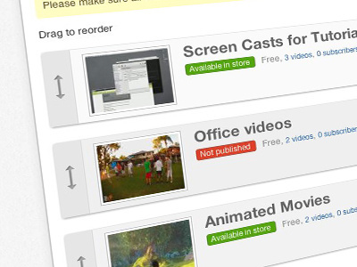 Reorder Playlists drag and drop list order viddler video