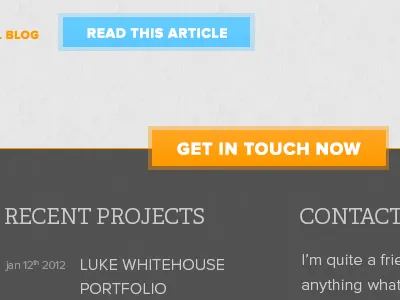 Home Page Footer & CTA Button 66ccff action blue button cta design ff9900 footer home orange page portfolio texture web webdesign