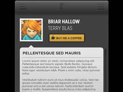 Author page for Inkd blog comic comics icon inkd interface ios iphone post profile ui