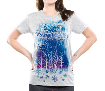 Cold Winter Night ecoline tshirt watercolor