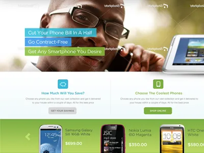 GsmNation HP blue green mobile phone save