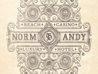 DT1987 design effect emblem engraving french graphic jcdesevre normandy poster retro typography vector