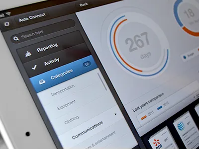 Archivme iPad app - iOS app archivme button chart file infographic ios ipad menu retina rootview sush.io