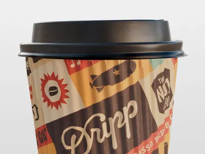 Dripp Hot Paper Cup bag bar bean beverage bike california camera coffee cup dripp espresso espresso republic food french press glasses goat ice cream icon iconography illustration iphone losangeles mobile mug mustache packaging palm pattern shop wifi