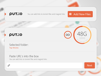 Put.io White Concept minimalist put.io putio ui white windows