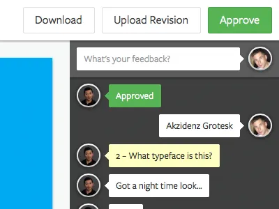 Proofing annotations buttons comments feedback freight sans minimal simple