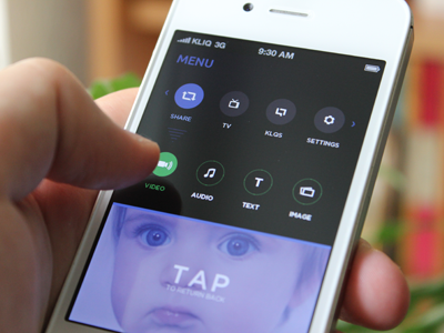 iPhone App Design /// Opened Menu app clean double green interaction interface ios iphone menu minimal purple tap ui ux white