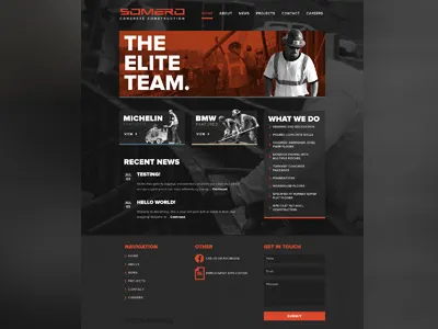 Somero Homepage concrete construction proxima nova website