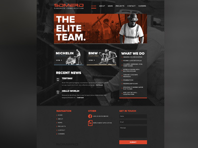 Somero Homepage concrete construction proxima nova website