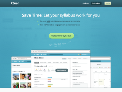 Quad Marketing Page arrow browser button check marketing open sans quad ui ux website
