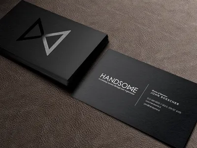 Handsome Cards bowtie branding business cards flat black handsome mock up pixeden pixeden mock up