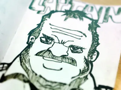 Captain Bacon angry bacon badass captain cartoon concept illustration ink micron paper pen sketch sketching strokes