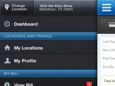 ADT iPhone Navigation fireworks iphone navigation responsive security