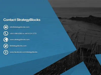 StrategyBlocks PowerPoint template beach blue brochure call to action circles contact corporate email facebook globe ocean phone powerpoint presentation shapes social surf template triangle twitter website