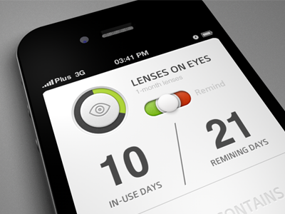 Lenses on eyes app details lenses switch toggle
