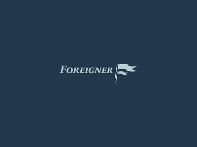 Foreigner logotype brand branding clean design futurist illustration logo logo design logotype logotype design minimal minimalist modernist