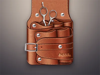 Hairdressing Scissors Holster bag buckle button celegorm china dark hairdresser hairdressing holster icon leather metal scissors