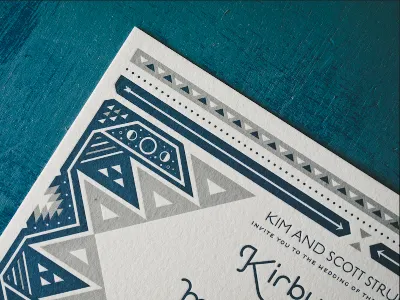 My Best Friend's Wedding letterpress moons native american wedding invite