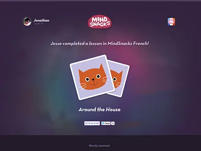 Completed Lesson background blurry icon illustration profile share toon web