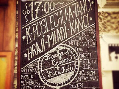 Chalk Design U Jelinku advertise chalk chalk design design handmade music old time party retro u jelinku