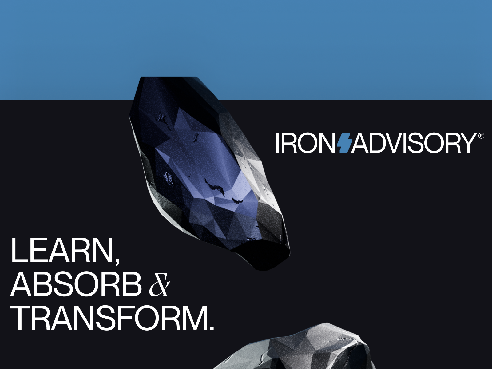 Iron Advisory - Project Showcase 3d agency business business advisory investment iron portfolio vc vc website website