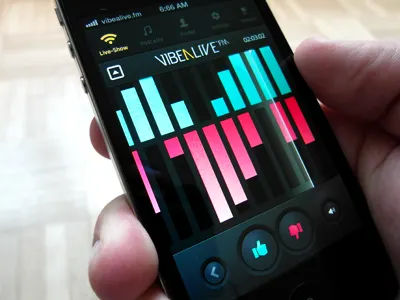Radio App app black buttons iphone menu radio slide