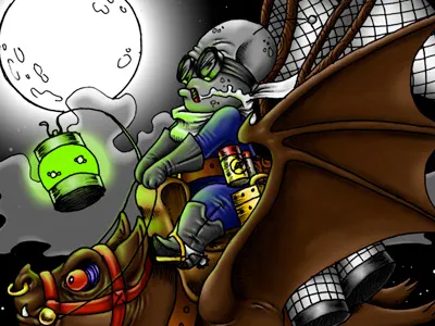 Bounty Hunter bat bounty bug cartoon character digital drawing hunter illustration