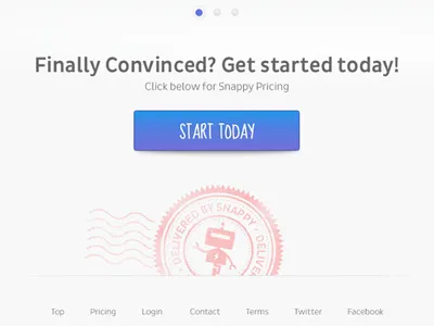 Snappy Footer focus lab landing page snappy stamp support ui user interface website