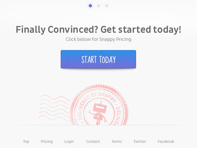 Snappy Footer focus lab landing page snappy stamp support ui user interface website