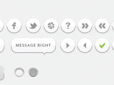 simple white UI elements buttons clean icons simple ui user white
