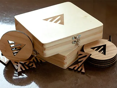 Branded Coasters branding client presents coasters cyber design focus lab identity logo logo design mark security tech tinkering monkey wood