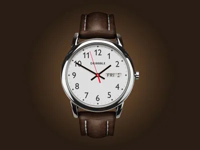 Dribbble past two clock icon leather time watches