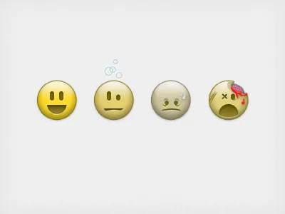 Zombie smileys feeling it happy infected psd smileys zombie