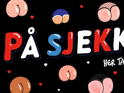 På Sjekker'n? ass black butts custom type dating drawing gay hearts hot illustration illustrator kinky lettering love man naked sex sexy skin typography