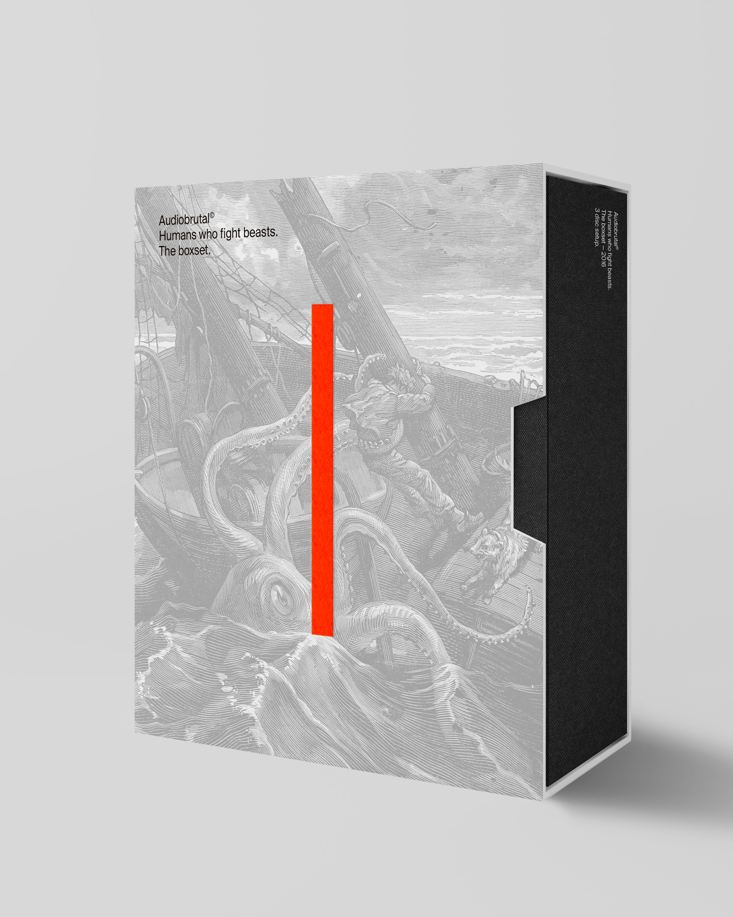 Audiobrutal boxset box boxset branding clean design futurist minimal minimalist modernist package design packaging packaging design