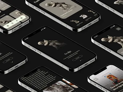 Sculpt. iOS App 3d 3d scan animation app application ar art augmented reality c4d cinema4d dark experiment ios mobile mobile design museum octane render ui design vr webgl