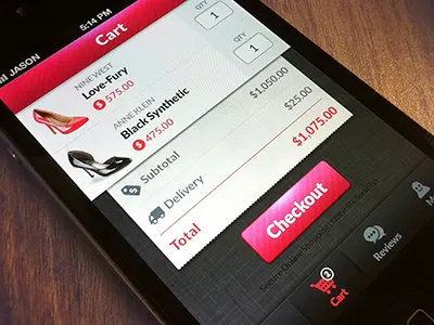Shopping Cart app cart checkout gui ios iphone shopping