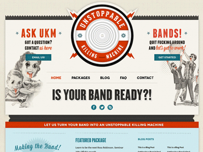 Unstoppable Killing Machine Homepage [Animated] 50s animated bright forefathers homepage retro ukm vintage