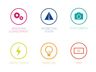 The Shft - Icon Sneak Peak business card camera design icons gears graphic design icon light bulb lightning bolt marketing paper plane photography print web design web development