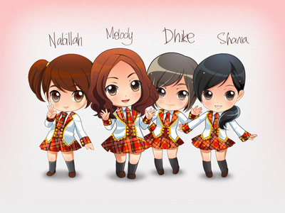 JKT48 Chibi akb brown chibi cute girls indonesia jkt48 kawaii red