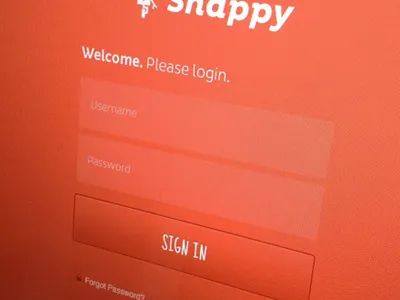 Snappy Login focus lab login login screen snappy ui user interface web design