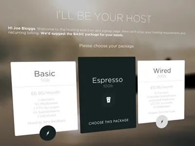 Hosting Package Hover clean hosting icon web web design