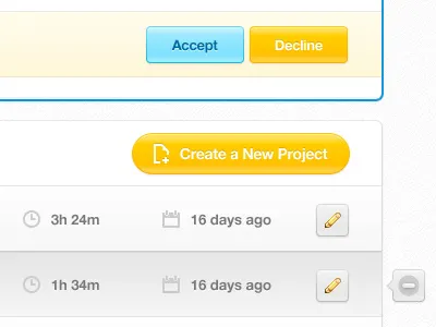 Crispy tables :) app application button clean design table web